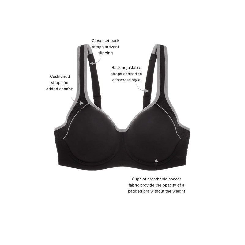 Wacoal Womens Sport Contour Convertible Underwire Bra, Sand, 38DDD - Image 4